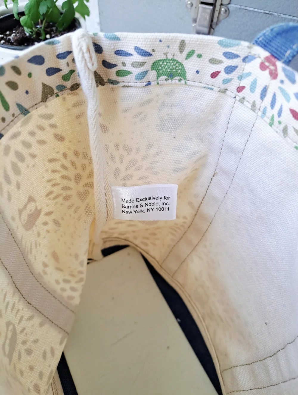 Vintage Y2k Barnes & Noble Small Tote Bag Canvas Owl Print Book Bag for Kids